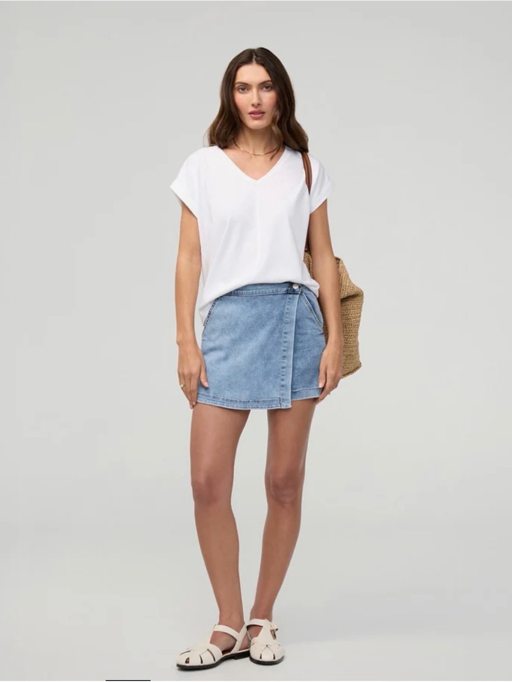 Performance  Denim Wrap Mini Skort - Women duer